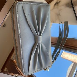 Periwinkle Shimmer Bow Clutch Purse